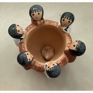 Jemez Small Storytller Friendship Bowl Native American Indian Pottery HTF Design